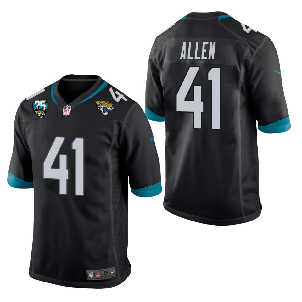Nike  Jaguars #41 Josh Allen Black 25th Anniversary Vapor Limited Stitched NFL 100th Season Jersey->jacksonville jaguars->NFL Jersey